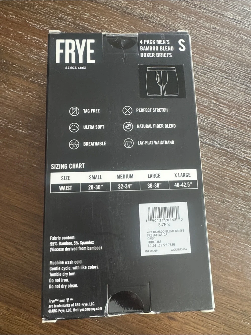 Frye Mens Bamboo Blend Boxer Briefs 4-Pack Ultra Soft Multicolor NEW